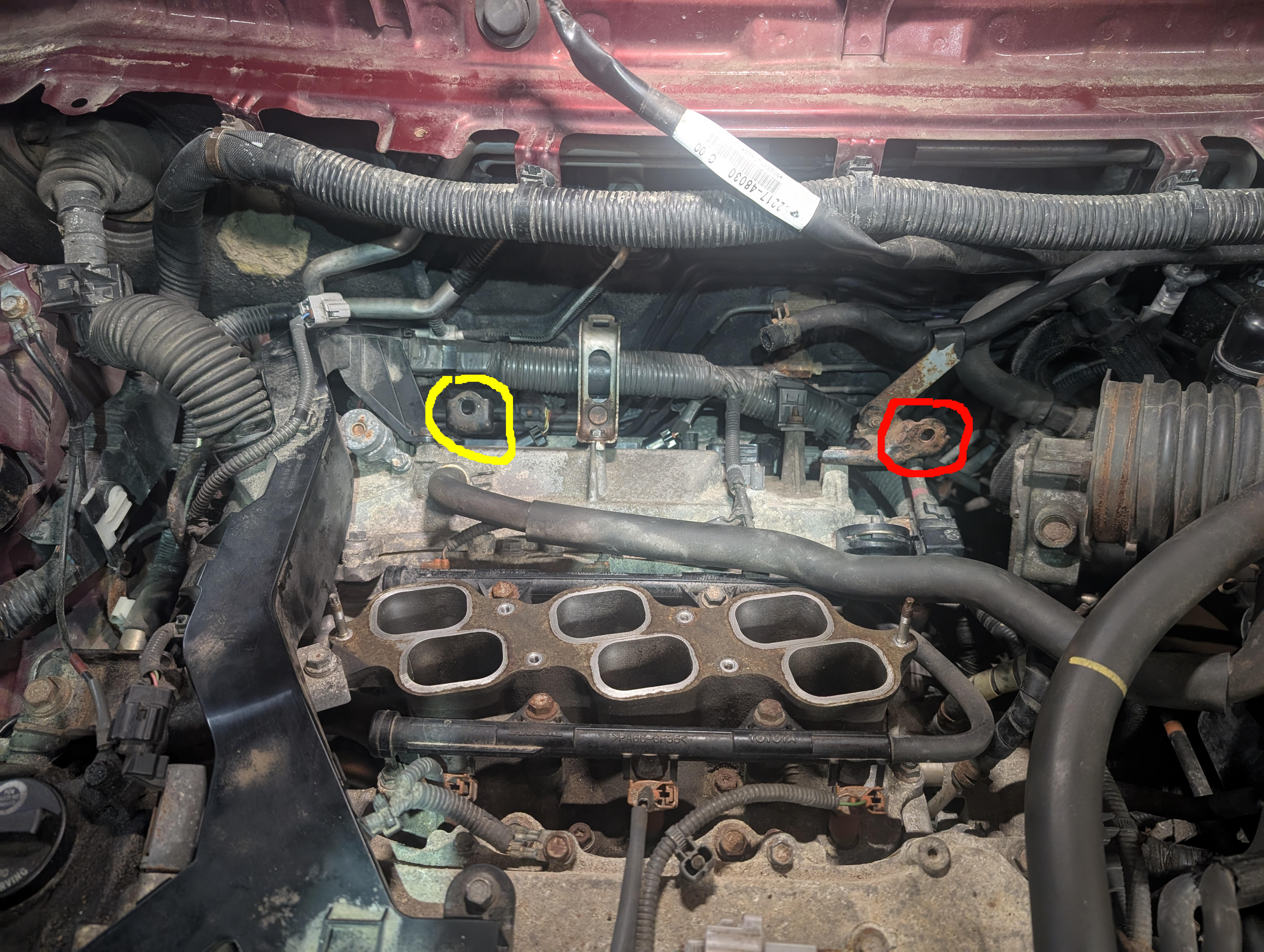 engine with surge tank removed